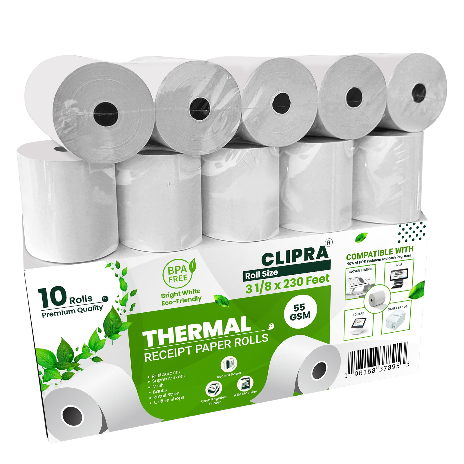 Clipra Thermal Receipt_Paper_Rolls_-_10_Pack lipra-Thermal-Receipt_Paper_Rolls_-_10_Pack