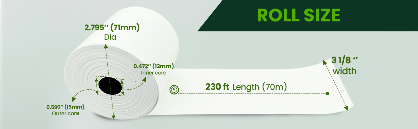 Clipra Thermal paper Rolls Size